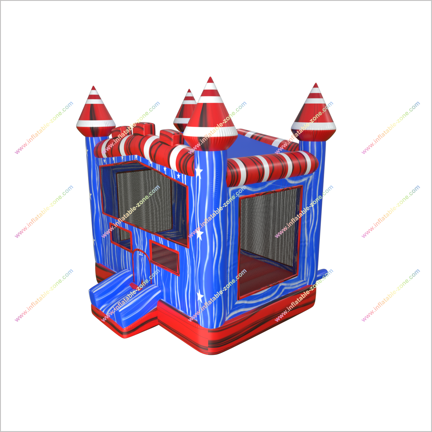 Small Bouncy Castle Back Yard Entertainment Inflatable Outdoor Playhouse Patriotic Bounce Rentals Near Me - Inflatable-Zone