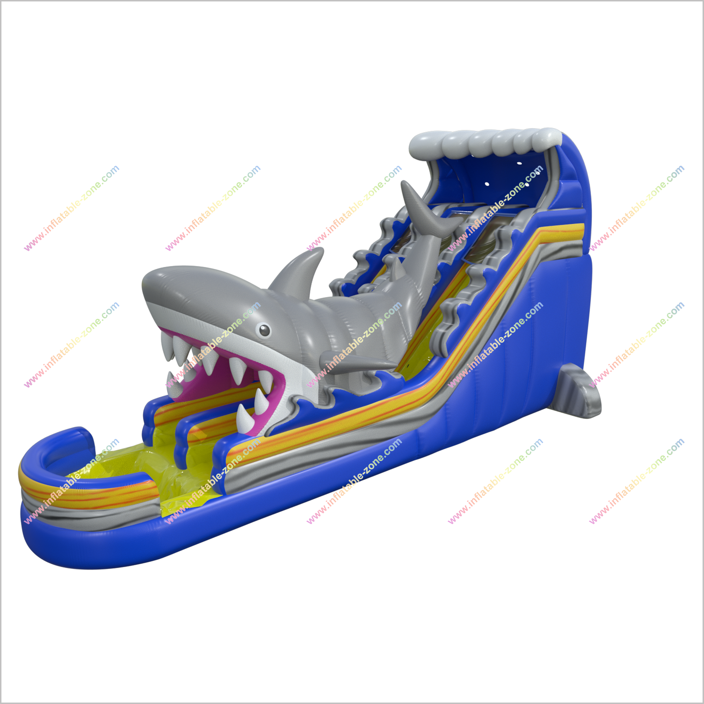 Giant Shark Inflatable Pool Water Slide Sunny Fun Entertainment Inflatable Dual Lane Water Slide For Yard - Inflatable-Zone