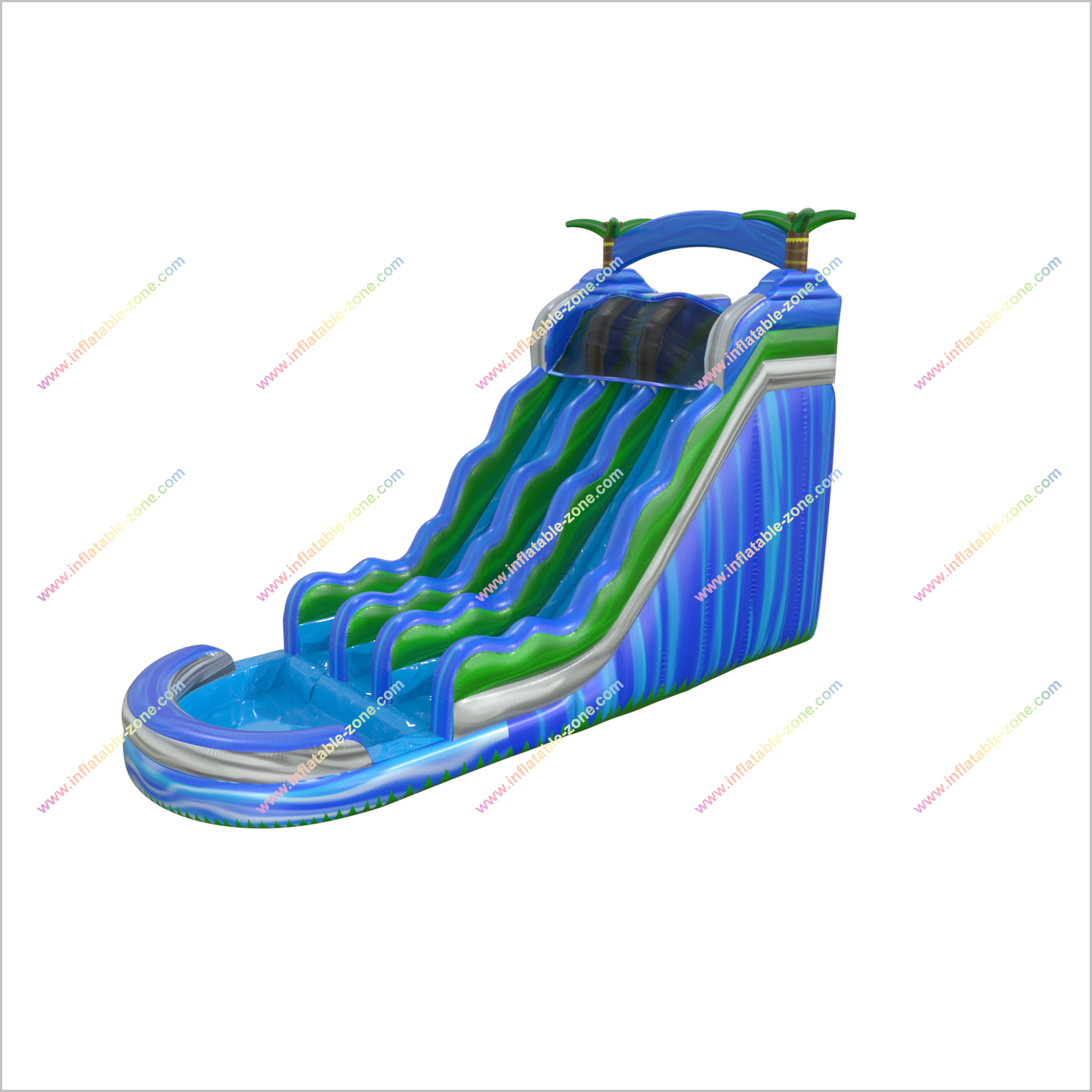 Inflatable Dual Water Slide Commercial Playground Equipment Near Me Water Moon Bounce Inflatable Water Slide Into Pool - Inflatable-Zone