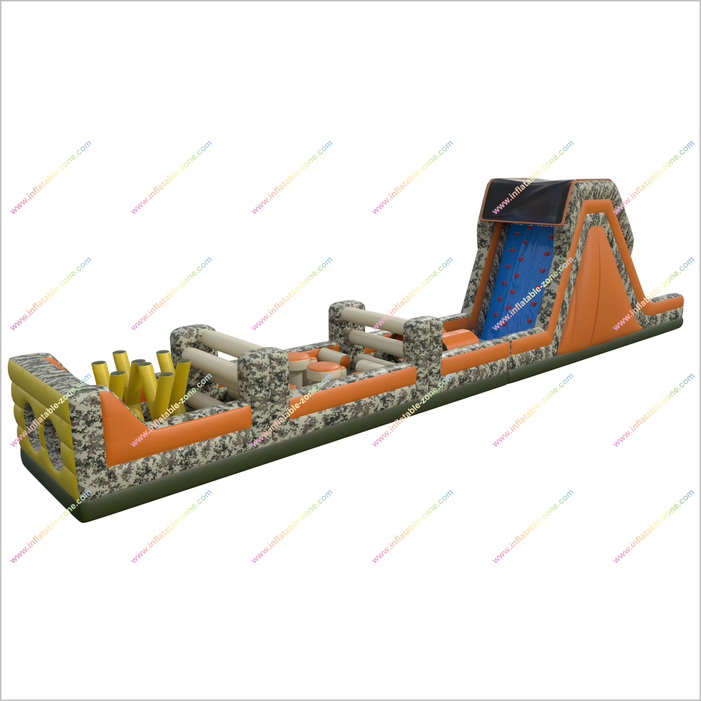 Slip N Slide Obstacle Course Inflatable Camo Obstacle Course Assault Course Inflatable Hire Near Me - Inflatable-Zone