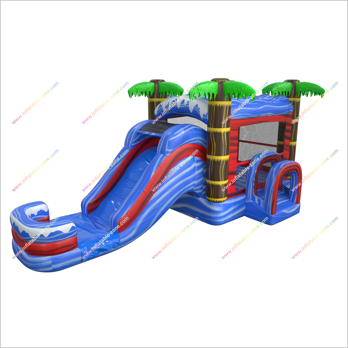 Rent A Bouncy Castle Combo Jumper Palm Tree Bounce House With Slide Small Inflatable Pool - Inflatable-Zone