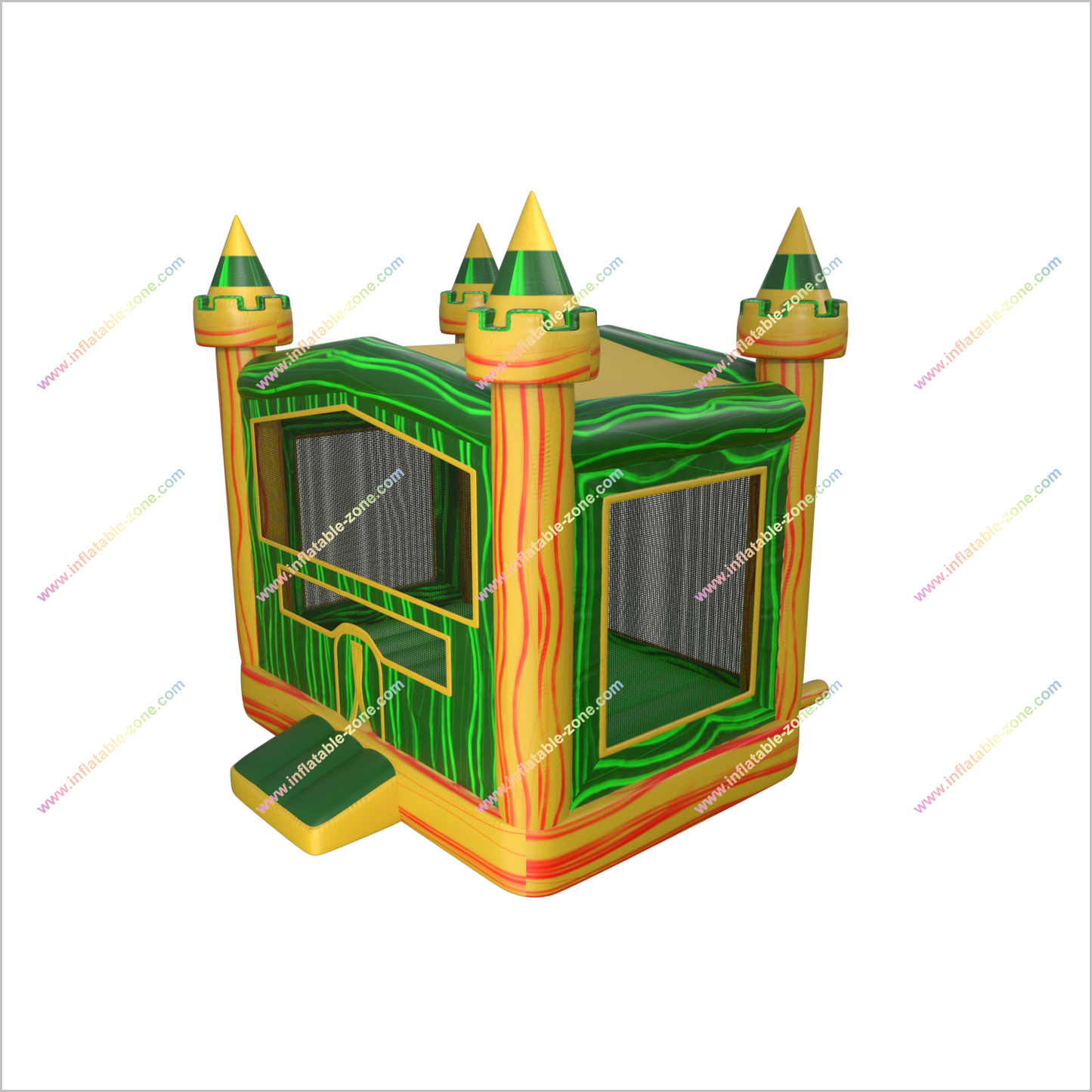 Jungle Castle Inflatable Bouncing House Marble Yellow And Green Inflatable Jumper Party Equipment Rental - Inflatable-Zone