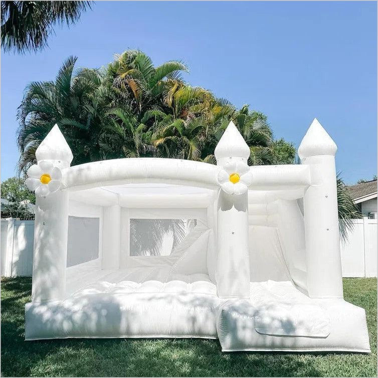 Inflatable White Bounce House Slide Combo Bouncer Party Business Inflatable Jumping Castle - Inflatable-Zone