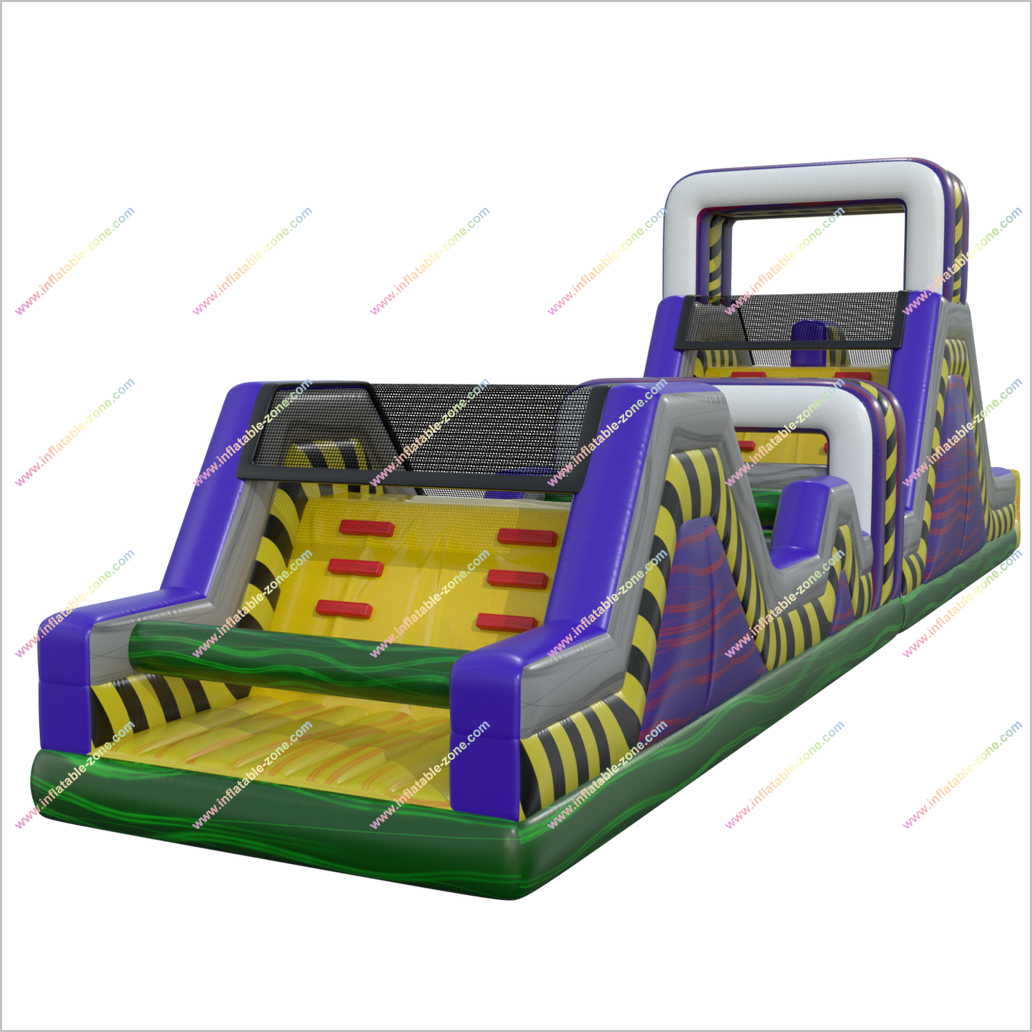 Toxic Revenge Inflatable Obstacle Course Nearby Party Run Bouncy Castle Obstacle Course For Sale