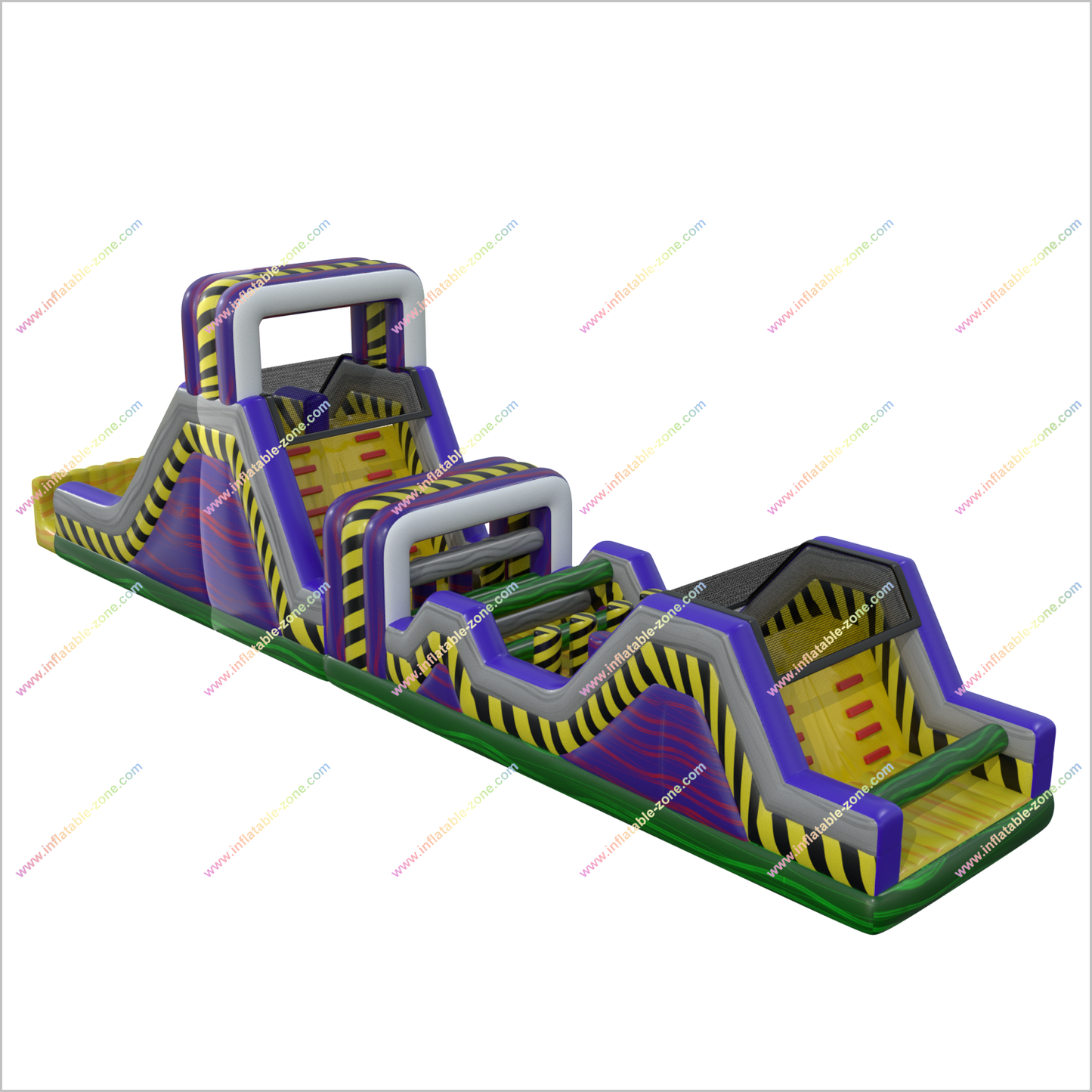 Toxic Revenge Inflatable Obstacle Course Nearby Party Run Bouncy Castle Obstacle Course For Sale