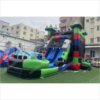 Best Bouncy Castle Inflatable Block Dual Lane Combo Backyard Bounce House With Slide - Inflatable-Zone
