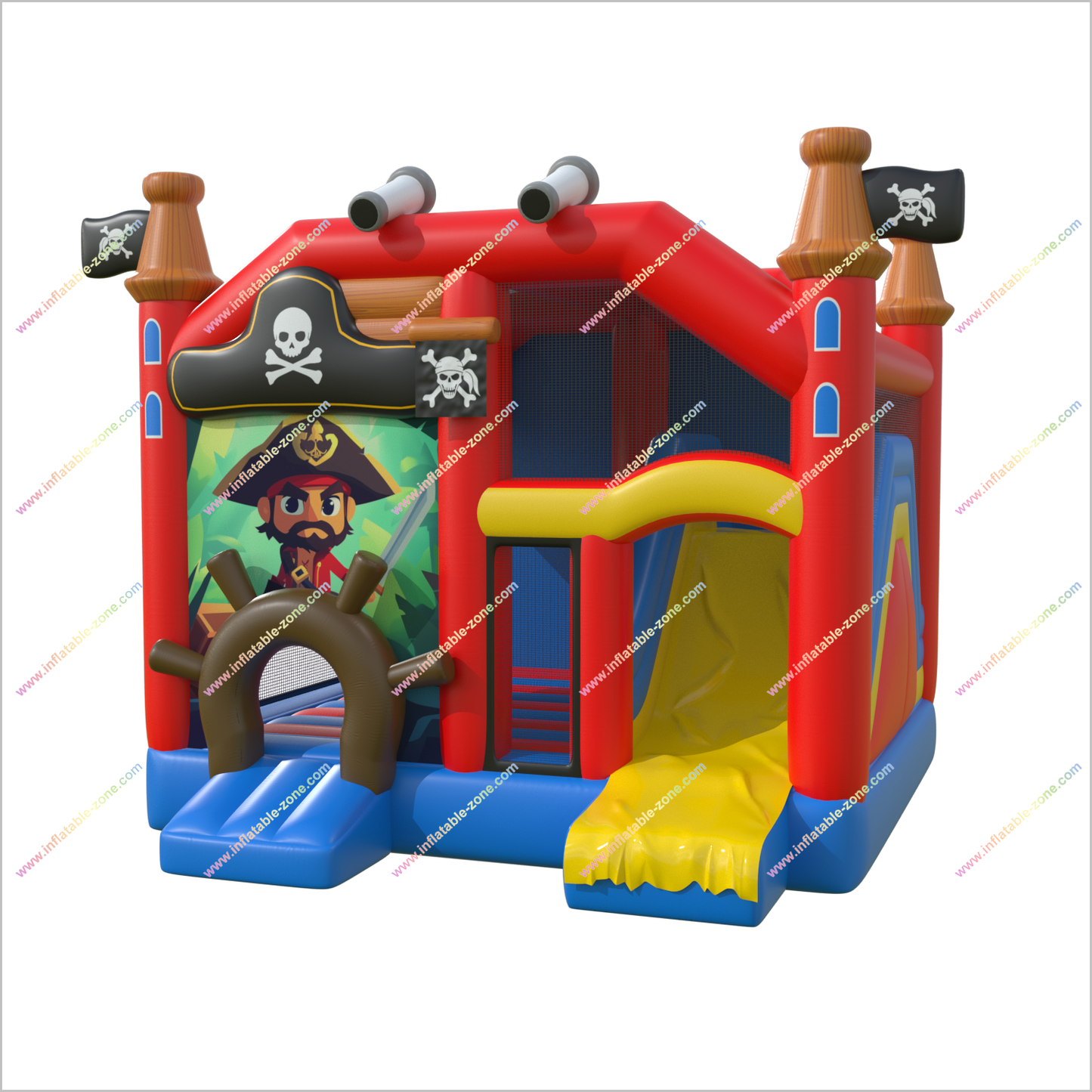 Pirate-Themed Inflatable Bounce House With Slide Rental Mini Combo Jumper Bouncy Castle For Party