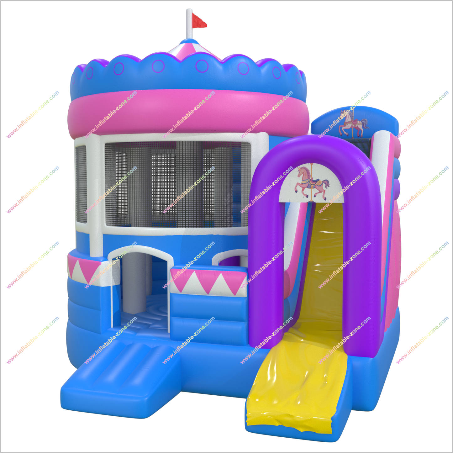 Inflatable Carousel Bounce House And Slide Combo Near Me Outdoor Inflatable Play Area Bouncy Castle Slide Sale