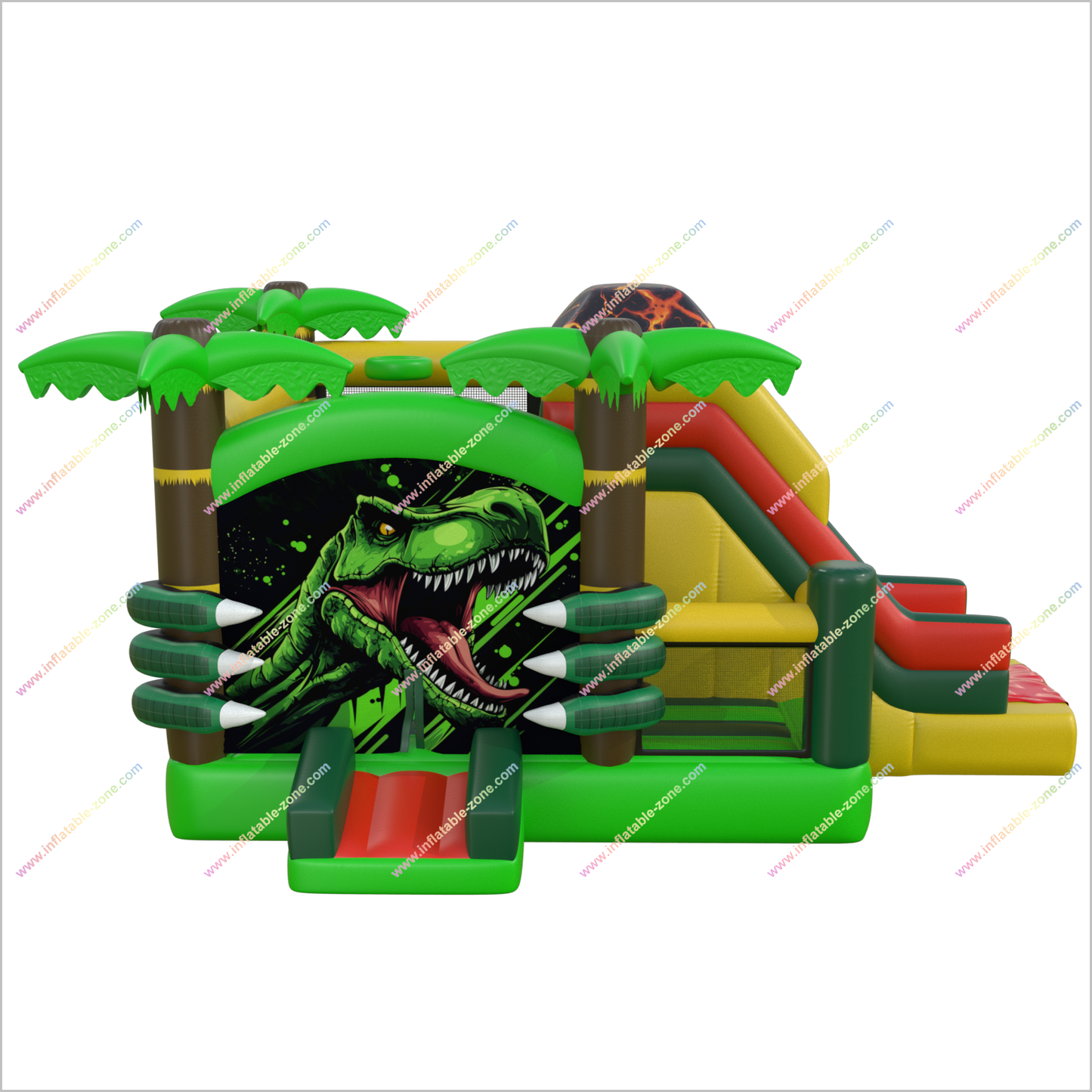 Dinosaur Theme Party Jungle Slide Bouncy Castle Inflatable Area Big T-Rex Bounce House Slide Combo Rentals Near Me - Inflatable-Zone