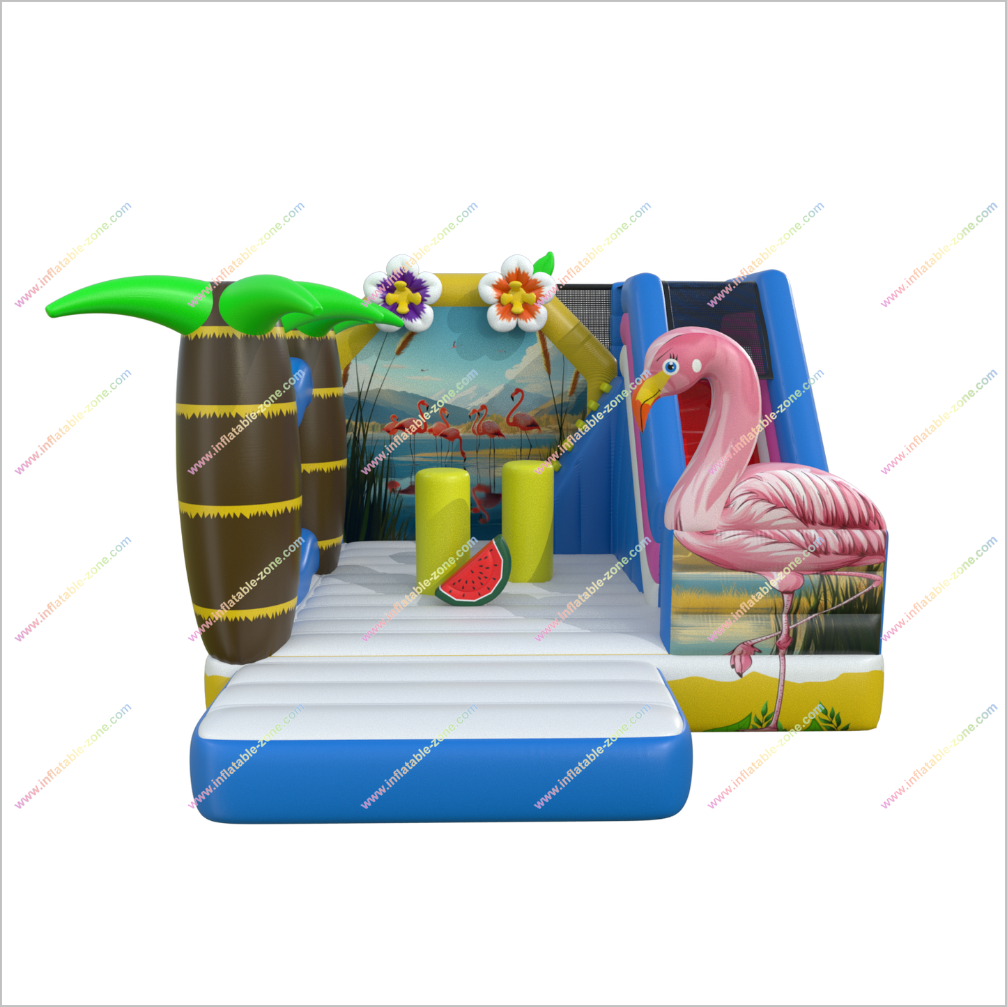 Fun Flamingo Bouncers Inflatables Outdoor Event Space Great Combo Small Bounce House With Slide - Inflatable-Zone
