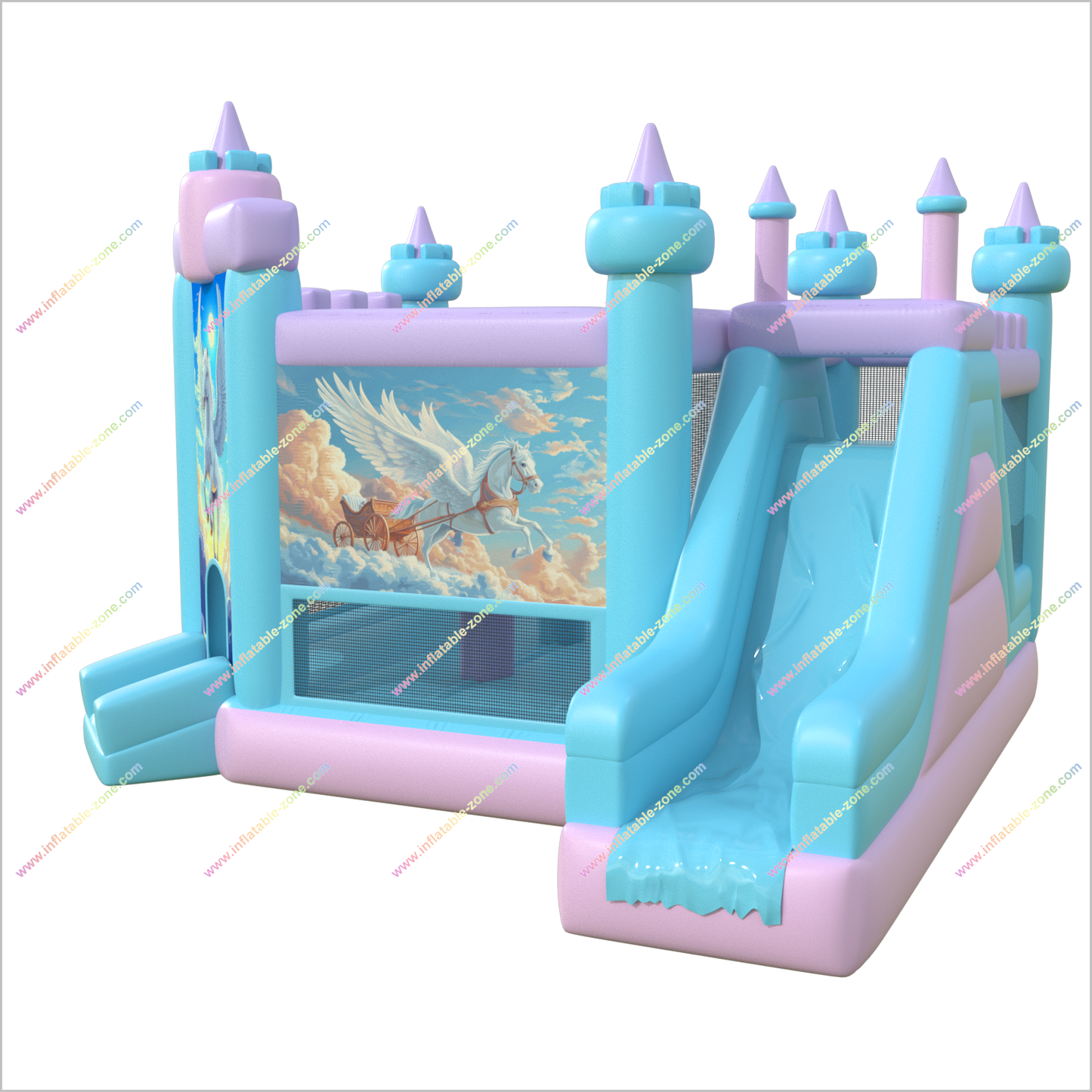 Flying Pegasus Bounce House Play Area Inflatable Slides Rental Birthday Decoration Combo Bouncy Castle For Childrens Parties