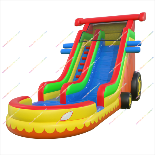 Racing Car Inflatable Water Slide Hire Near Me Childrens Playground Multi-Colored Water Slide For A Swimming Pool