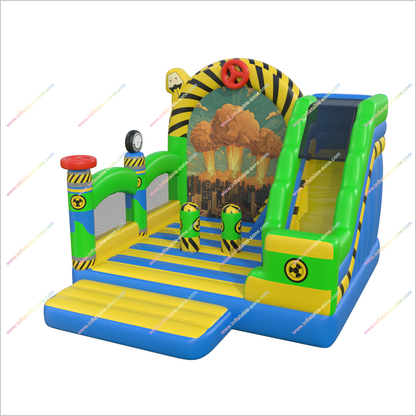 Toxic Combination Inflatable Slide And Bouncy Castle Inflatable Playcentre Bounce The House Party Bouncer Rentals - Inflatable-Zone