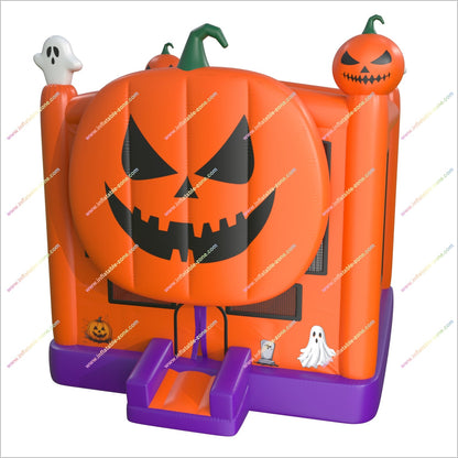 Halloween Inflatable Pumpkin Bouncy Castle Park Near Me Square Jack-O-Lantern Blow Up Bounce House For Sale