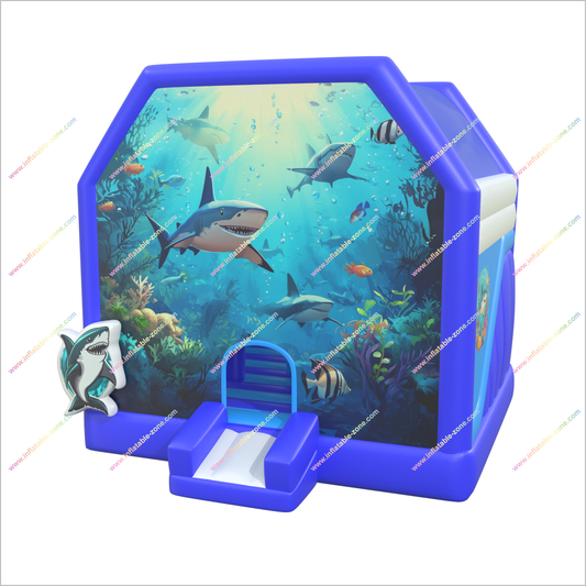 Underwater-Themed Inflatable Jump House Near Me Sharks And Ocean Life Hire A Bouncy Castle For Adults