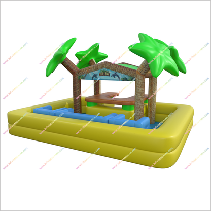 Island Vibes Inflatable Tiki Bar Lounge Float Beach Party Near Me Blow Up Tiki Bar For Pool