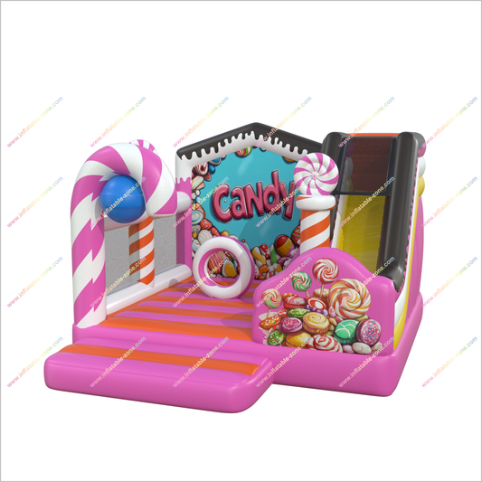 Candy Party Teenager Bounce House Inflatable Slide Sweet Combo Bouncy Castle Parks Jumpers With Slide Rental - Inflatable-Zone