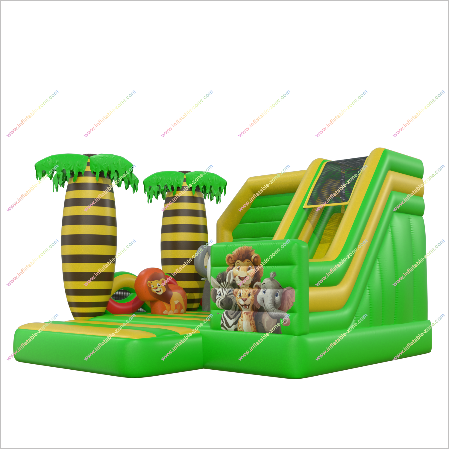 Jungle Themed Inflatable Bouncer And Slide Combo Design Inflatable Safety Outdoor Playhouse With Slide - Inflatable-Zone
