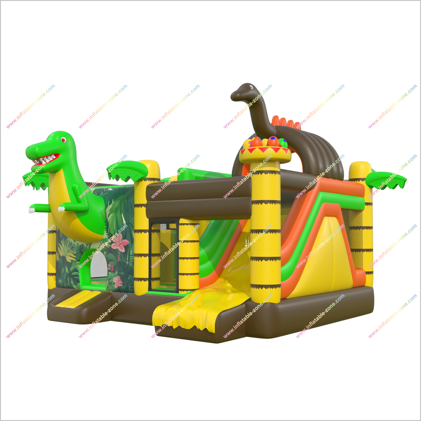 Bounce House Dinosaur Inflatable Combo Slide Jungle Madness Soft Play Bouncy Castle With Slide Happy Hop