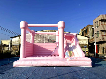 Large Pink Bounce House Safe and Fun Inflatable Perfect for Kids' Parties and Events