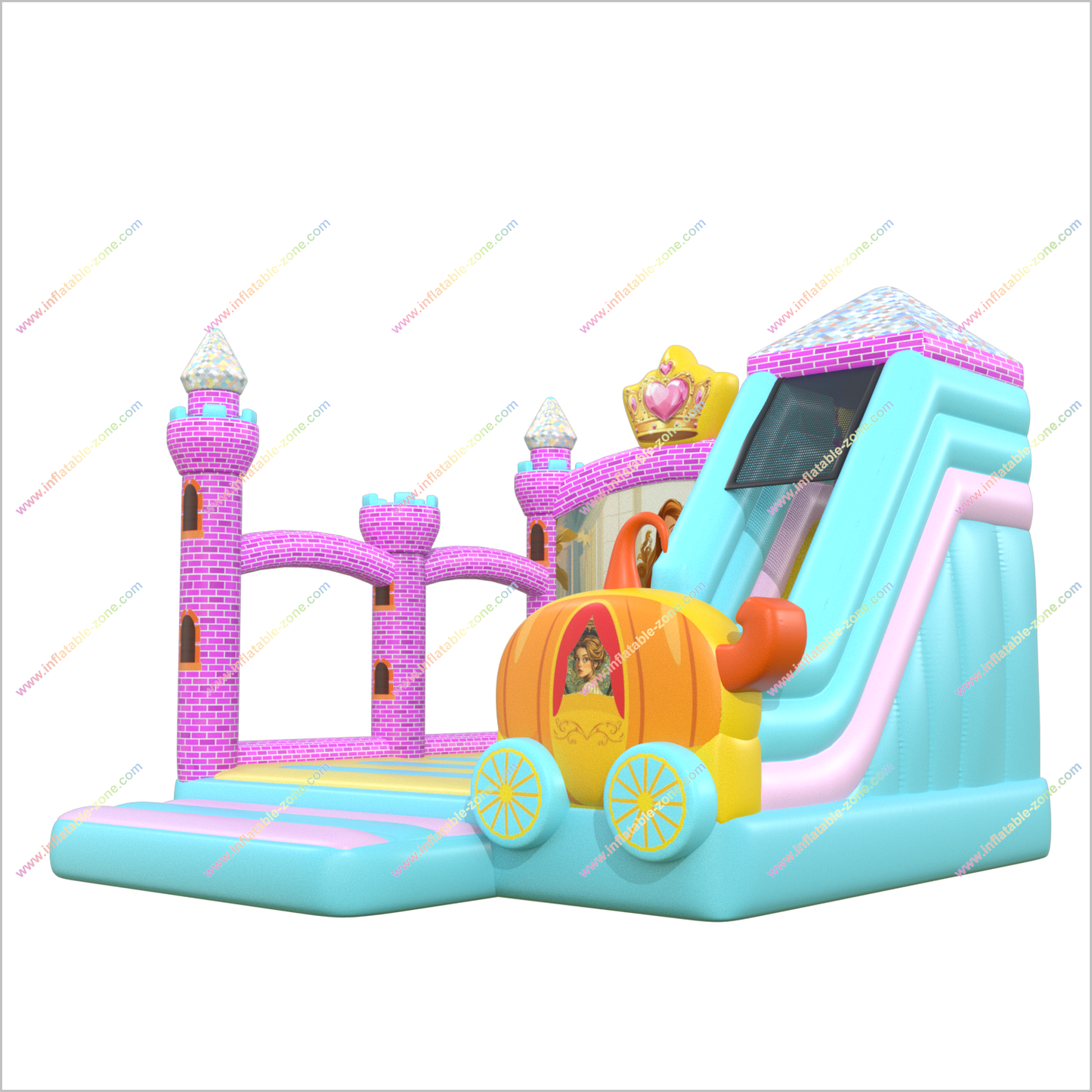 Princess Bouncy Castle Small Inflatable Slide Perfect Combo Rent Bounce House Slide Inflatable Playground For Sale - Inflatable-Zone