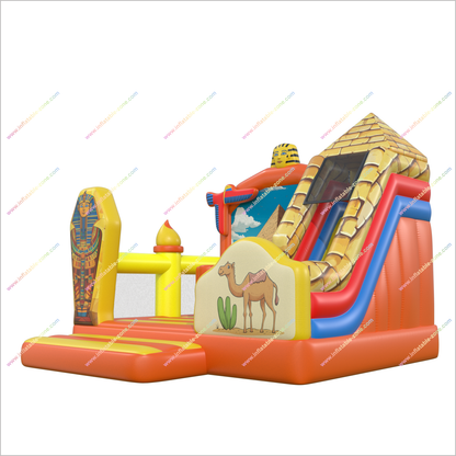 Ancient Egypt Commercial Inflatable Castle Feature Pyramid Jumping House With Slide Combo Bouncers For Rent - Inflatable-Zone