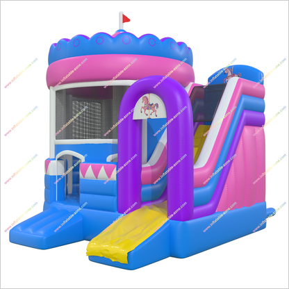 Inflatable Carousel Bounce House And Slide Combo Near Me Outdoor Inflatable Play Area Bouncy Castle Slide Sale