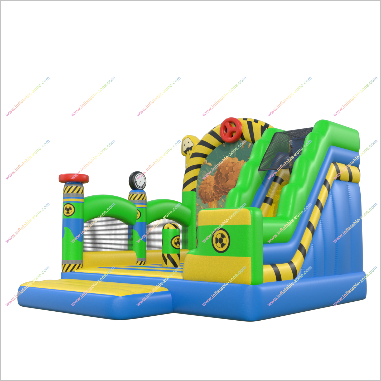 Toxic Combination Inflatable Slide And Bouncy Castle Inflatable Playcentre Bounce The House Party Bouncer Rentals - Inflatable-Zone