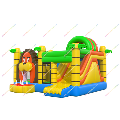 Jungle Lion Inflatable Jumping Castle Target Bouncy Slide Rental Inflatable Combo Bounce House With Slide Inside