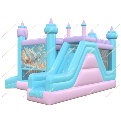 Flying Pegasus Bounce House Play Area Inflatable Slides Rental Birthday Decoration Combo Bouncy Castle For Childrens Parties