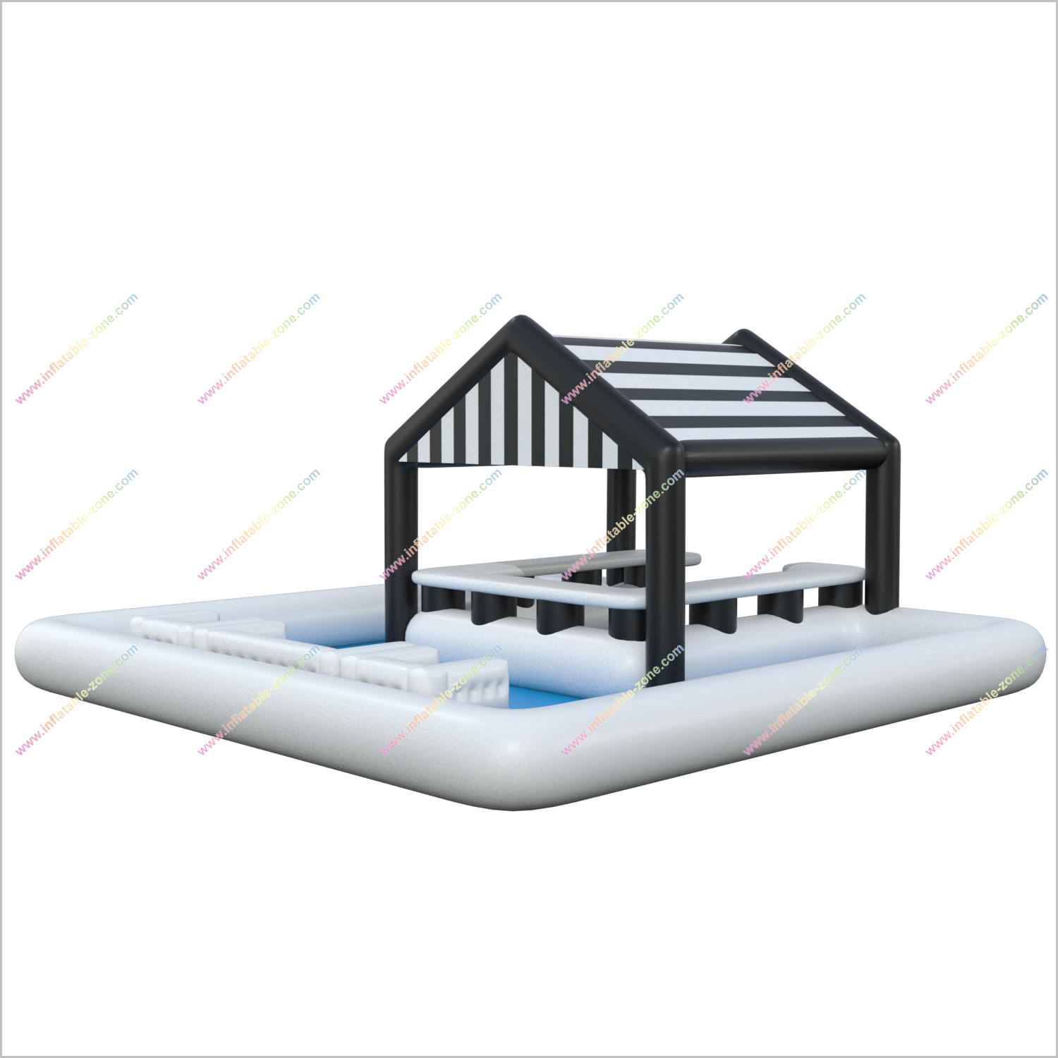 Water Rides Inflatable Pool Bar With Seats Leisure Sports Entertainment Floating Bar Table For Pool - Inflatable-Zone
