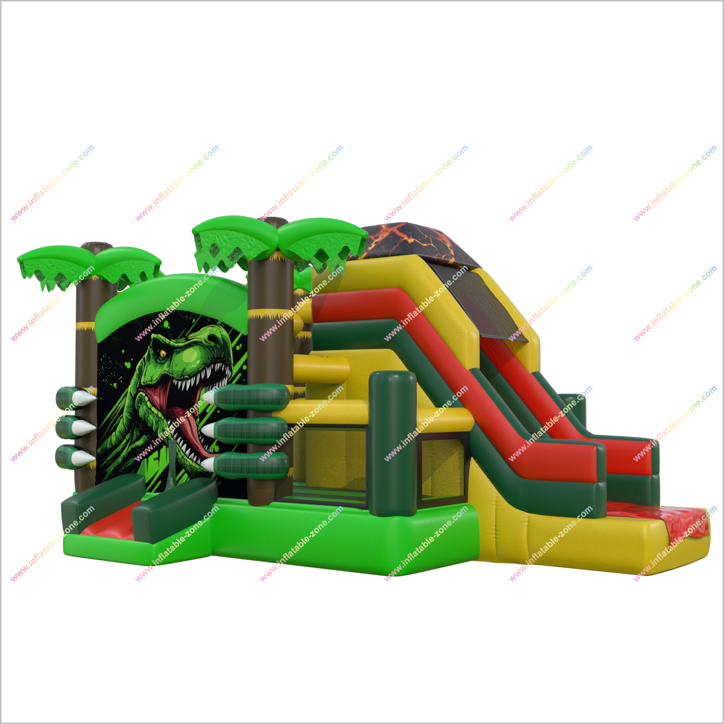 Dinosaur Theme Party Jungle Slide Bouncy Castle Inflatable Area Big T-Rex Bounce House Slide Combo Rentals Near Me - Inflatable-Zone
