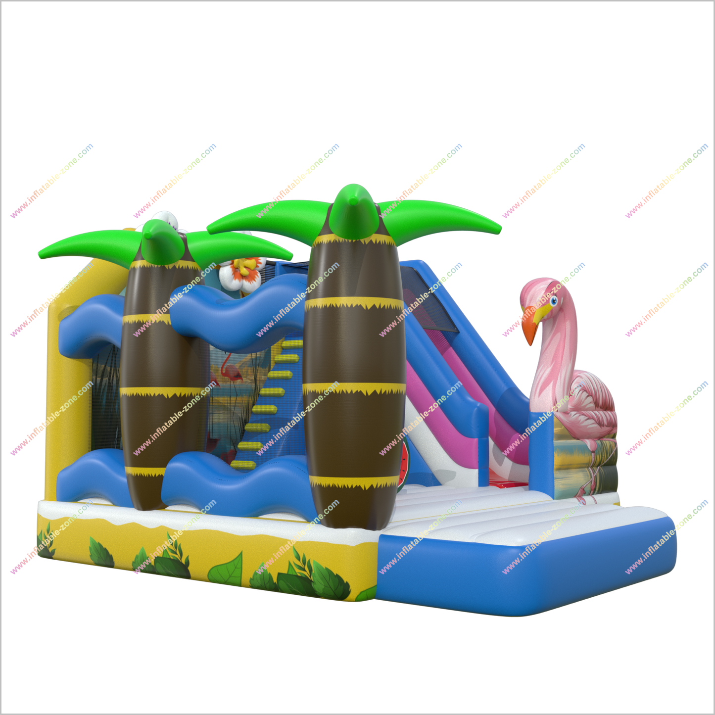 Fun Flamingo Bouncers Inflatables Outdoor Event Space Great Combo Small Bounce House With Slide - Inflatable-Zone