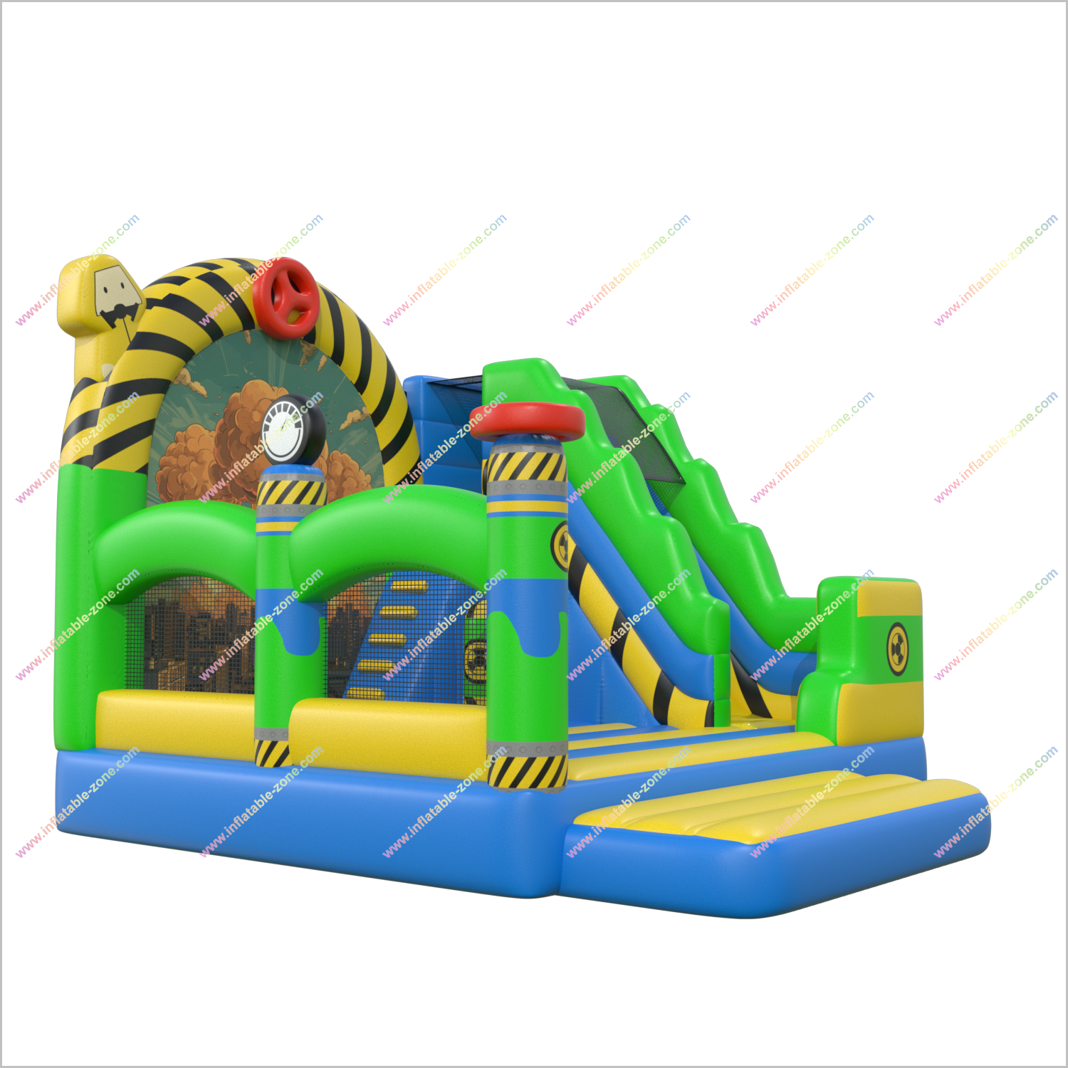 Toxic Combination Inflatable Slide And Bouncy Castle Inflatable Playcentre Bounce The House Party Bouncer Rentals - Inflatable-Zone