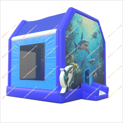 Underwater-Themed Inflatable Jump House Near Me Sharks And Ocean Life Hire A Bouncy Castle For Adults