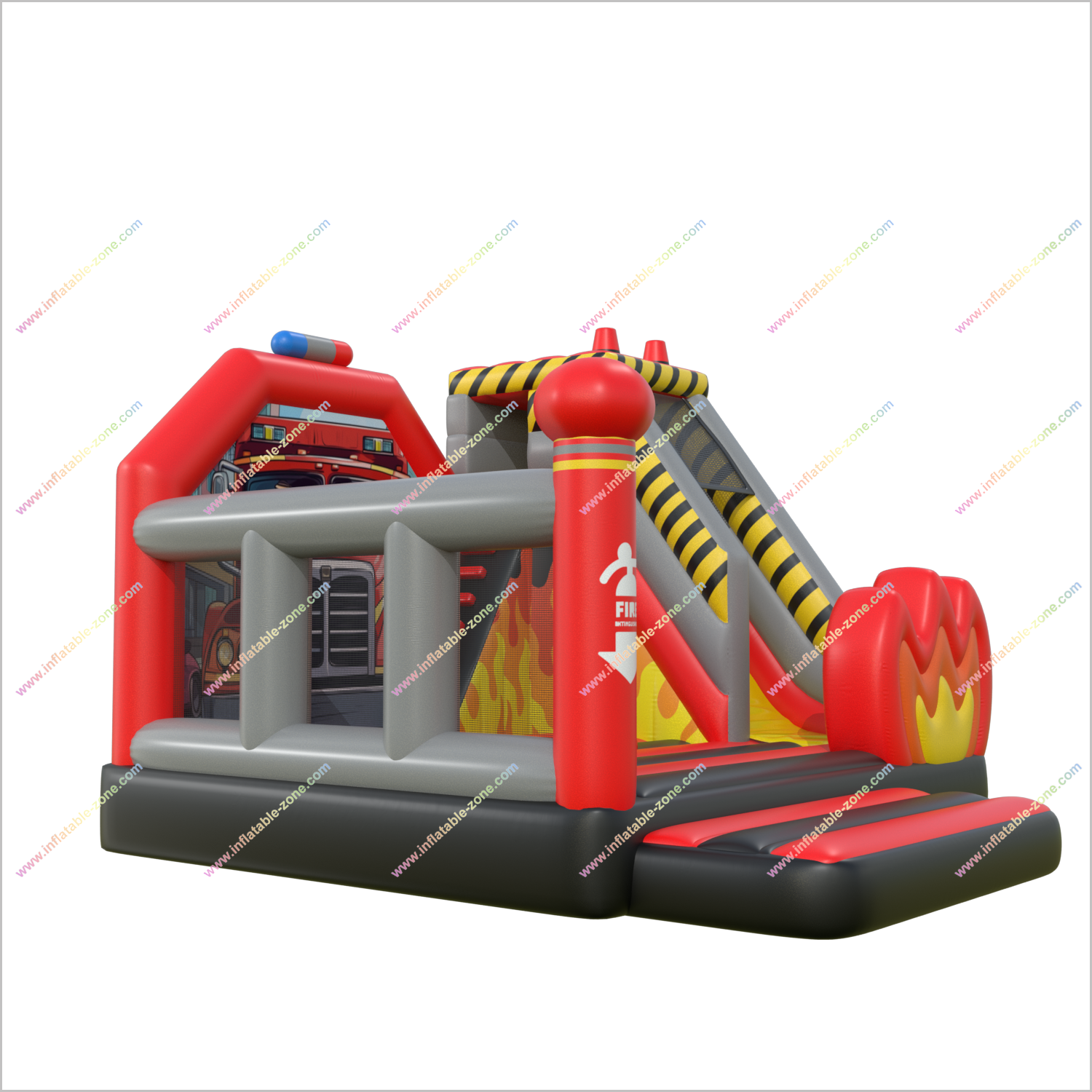 Fire Truck Inflatable Bouncer Slide Rentals Adult Inflatable Park Bold Combo Slide Bouncy Castle Hire - Inflatable-Zone