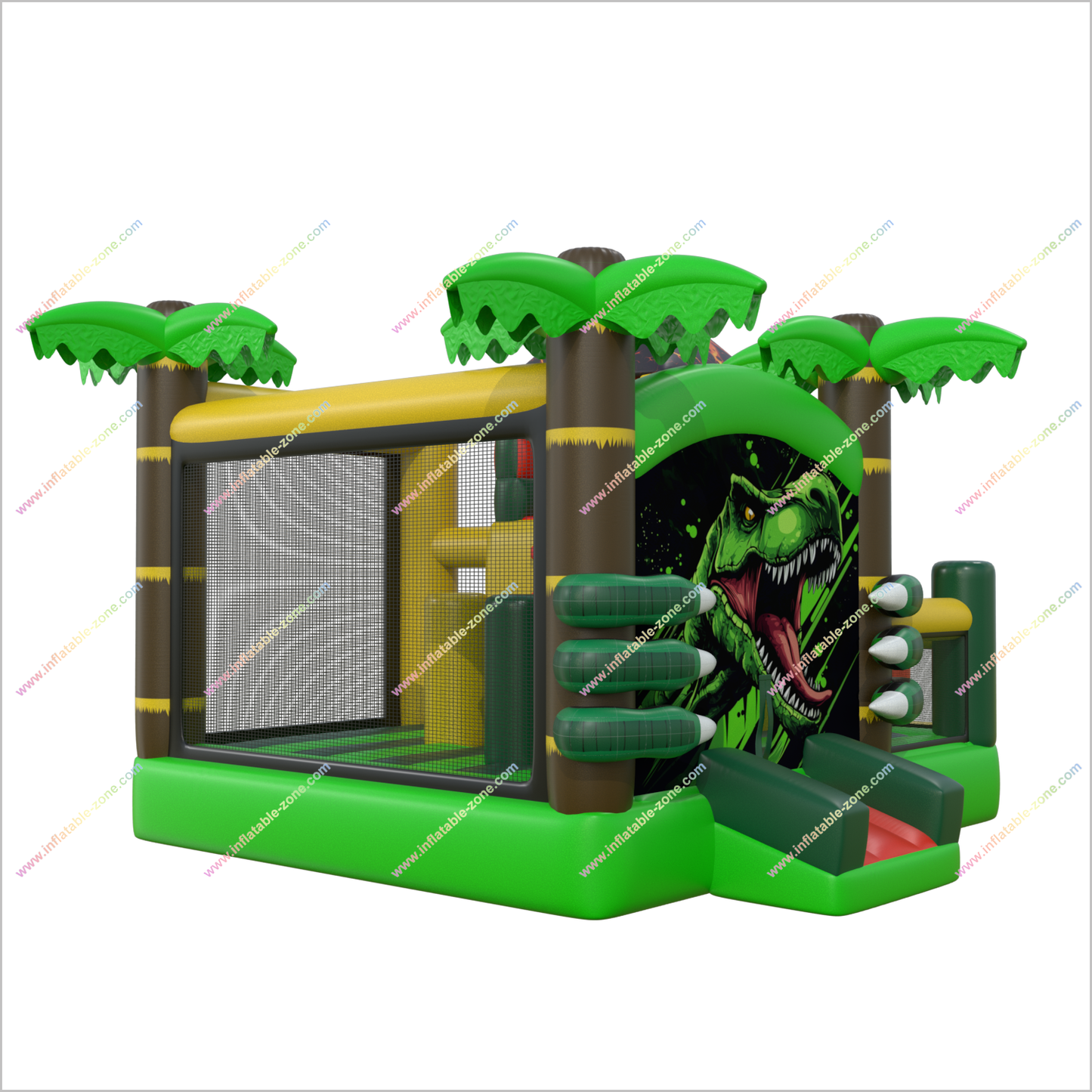 Dinosaur Theme Party Jungle Slide Bouncy Castle Inflatable Area Big T-Rex Bounce House Slide Combo Rentals Near Me - Inflatable-Zone