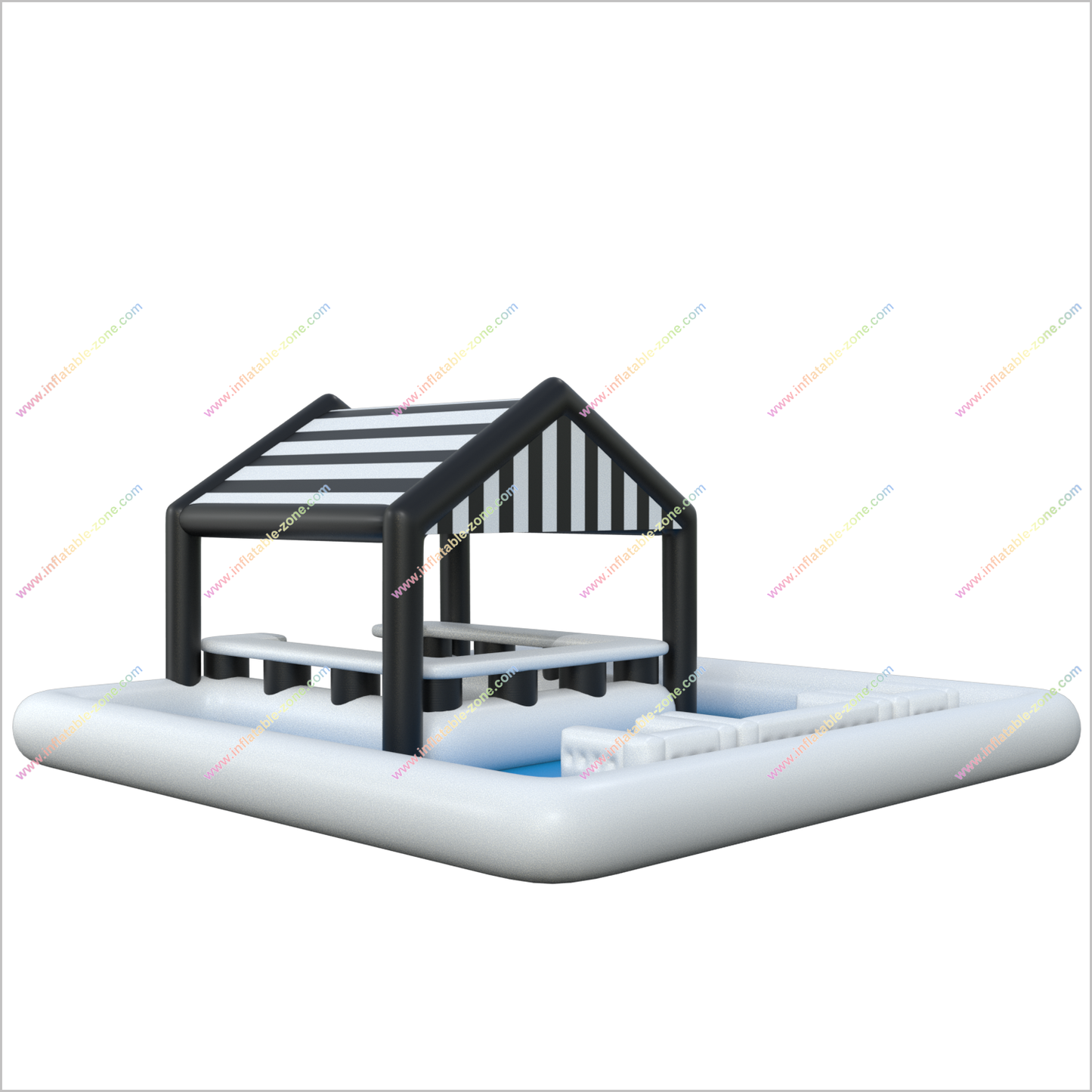 Water Rides Inflatable Pool Bar With Seats Leisure Sports Entertainment Floating Bar Table For Pool - Inflatable-Zone