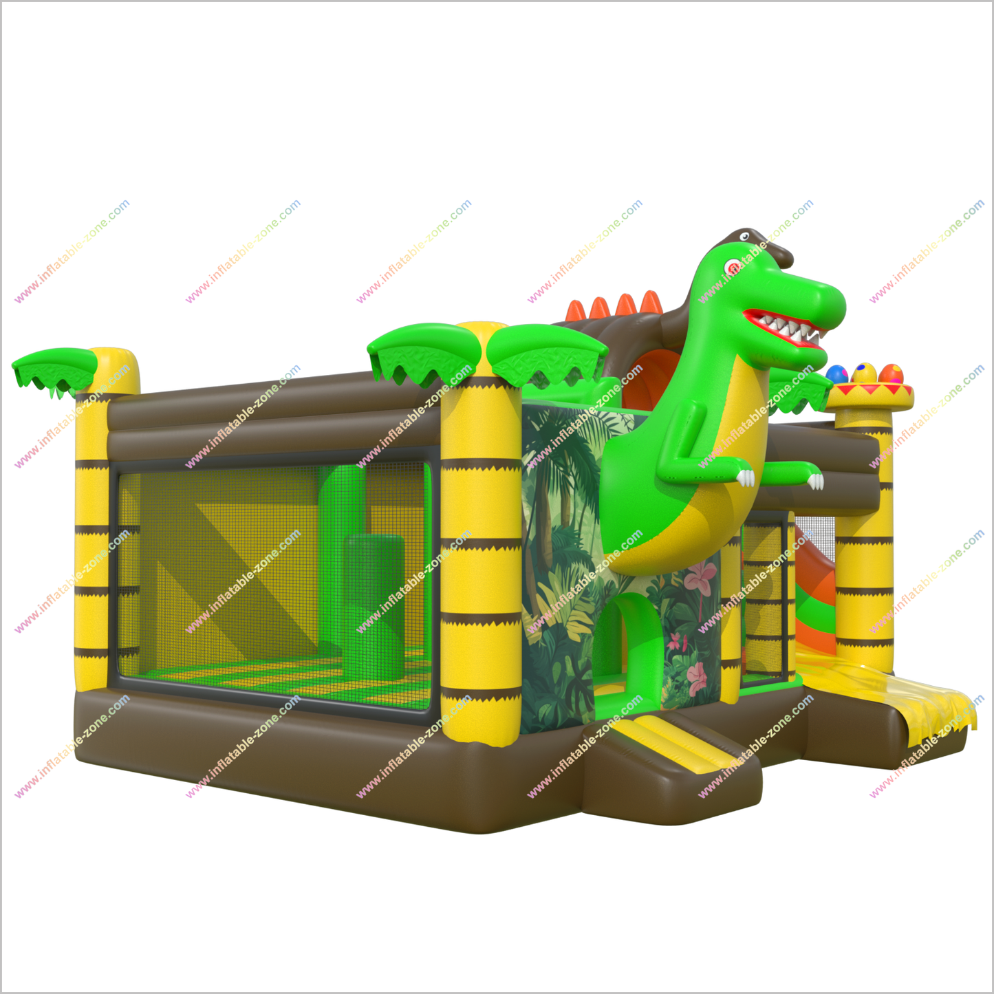 Bounce House Dinosaur Inflatable Combo Slide Jungle Madness Soft Play Bouncy Castle With Slide Happy Hop