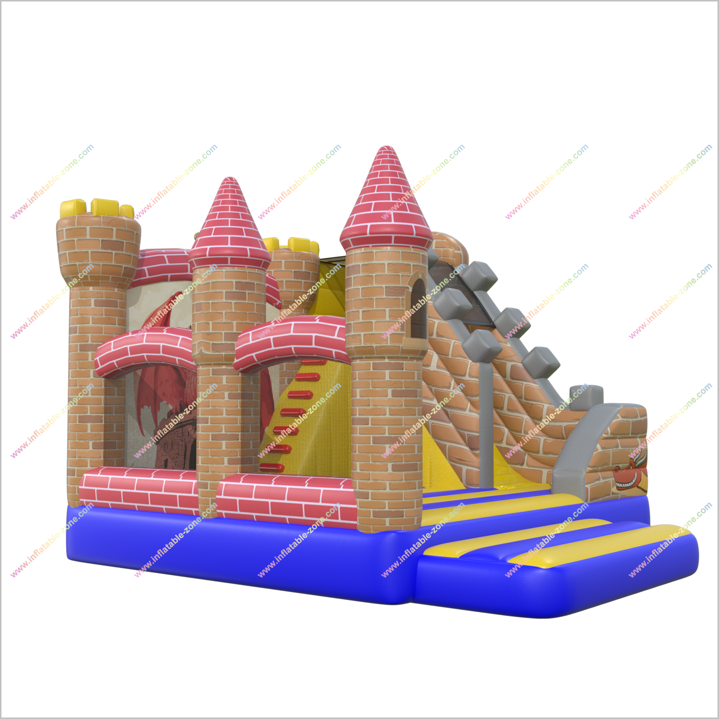 Fun Medieval Combo Castle Slide Bounce House Epic Inflatables And Soft Play Fierce Dragon Jumping Bouncer For Rent - Inflatable-Zone