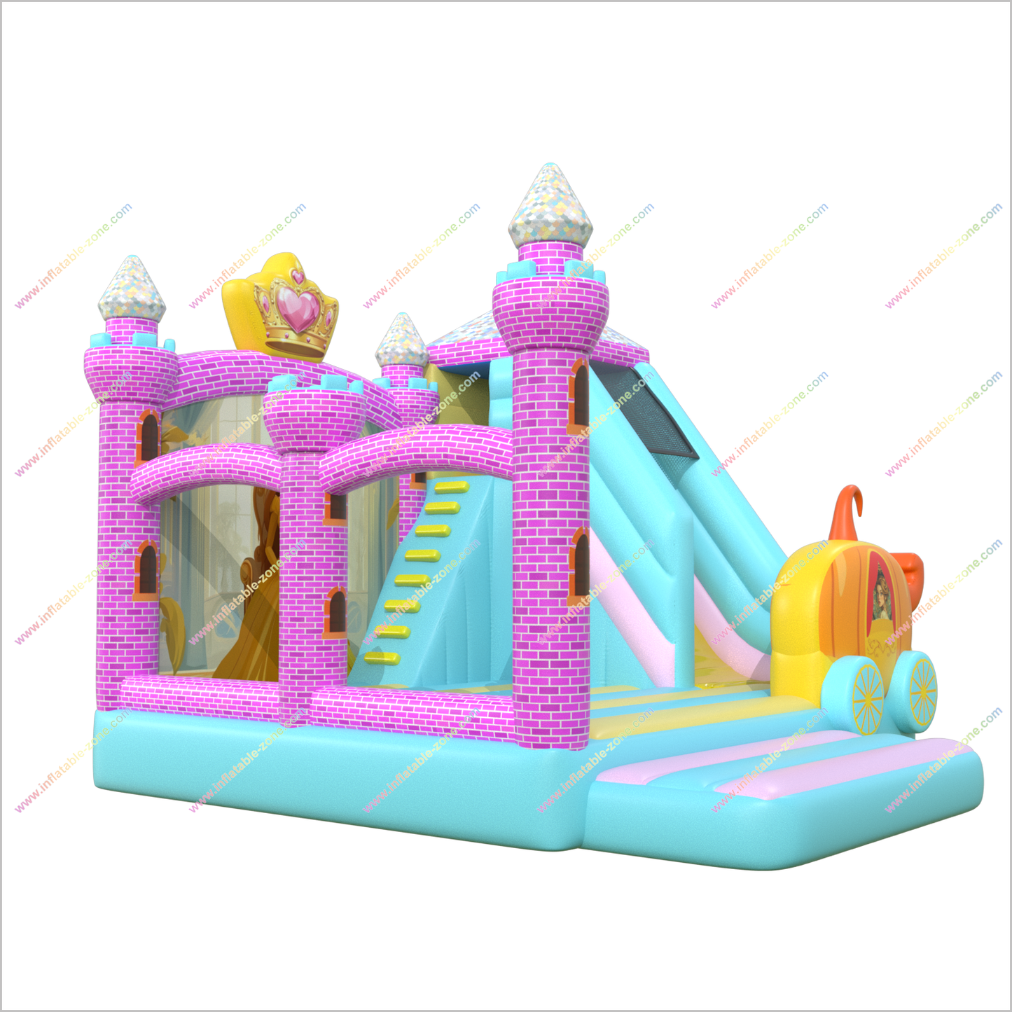 Princess Bouncy Castle Small Inflatable Slide Perfect Combo Rent Bounce House Slide Inflatable Playground For Sale - Inflatable-Zone