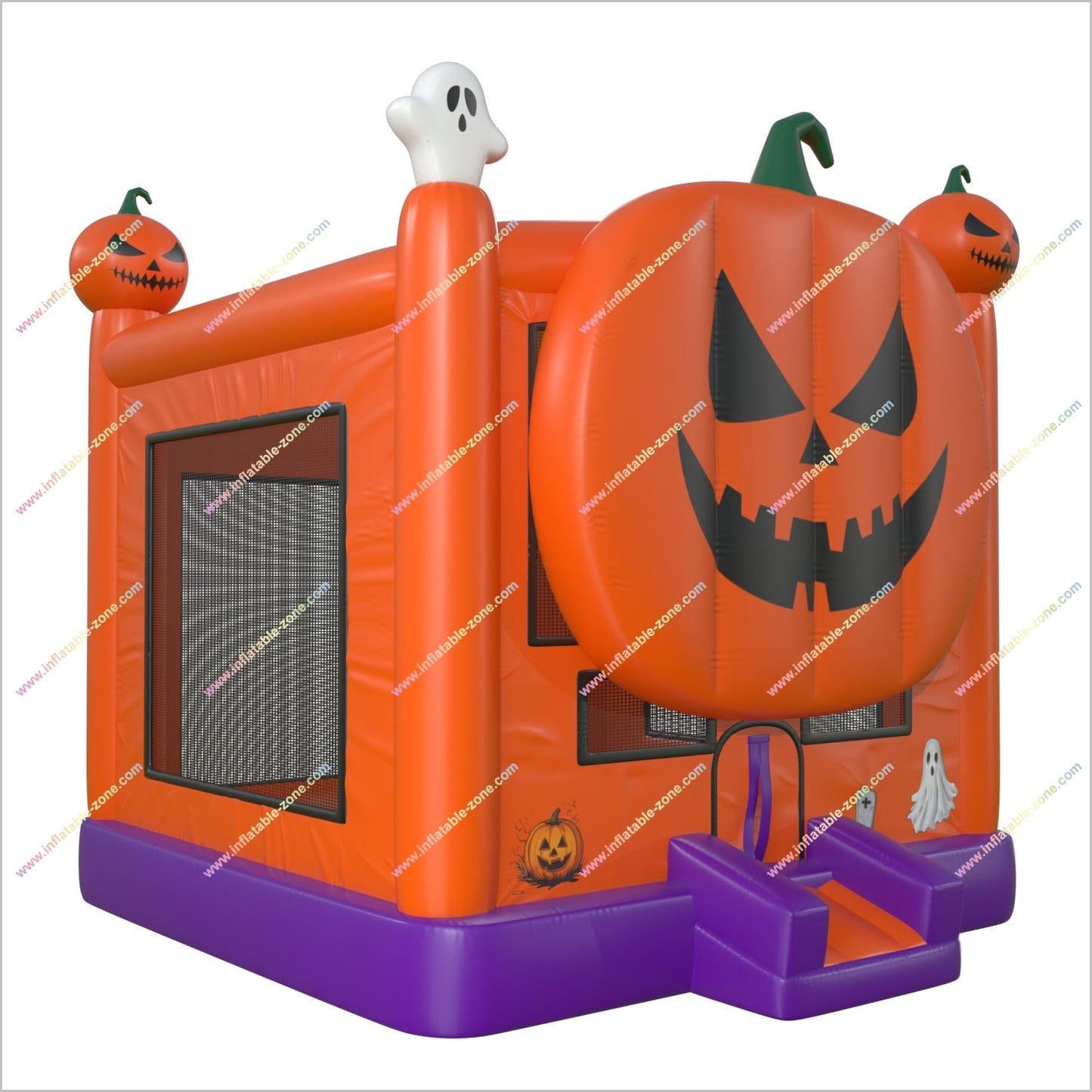 Halloween Inflatable Pumpkin Bouncy Castle Park Near Me Square Jack-O-Lantern Blow Up Bounce House For Sale