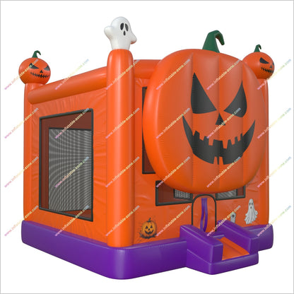 Halloween Inflatable Pumpkin Bouncy Castle Park Near Me Square Jack-O-Lantern Blow Up Bounce House For Sale
