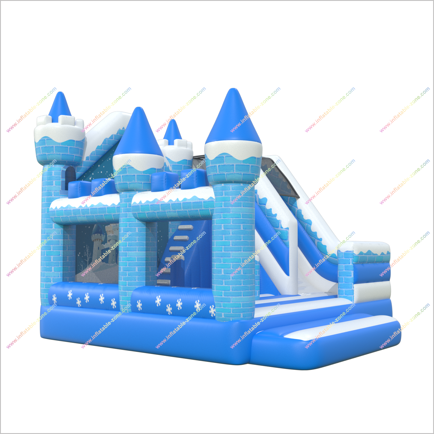 Frozen-Themed Castle Bouncer And Slide Combo Jumper Inflatable Bounce House With Slide For Sale