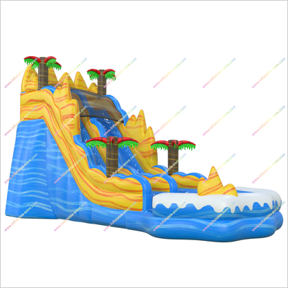 Tropical Vibes Waterslides Rentals Bouncy Castle Splash Pool Inflatable Water Slide For Garden