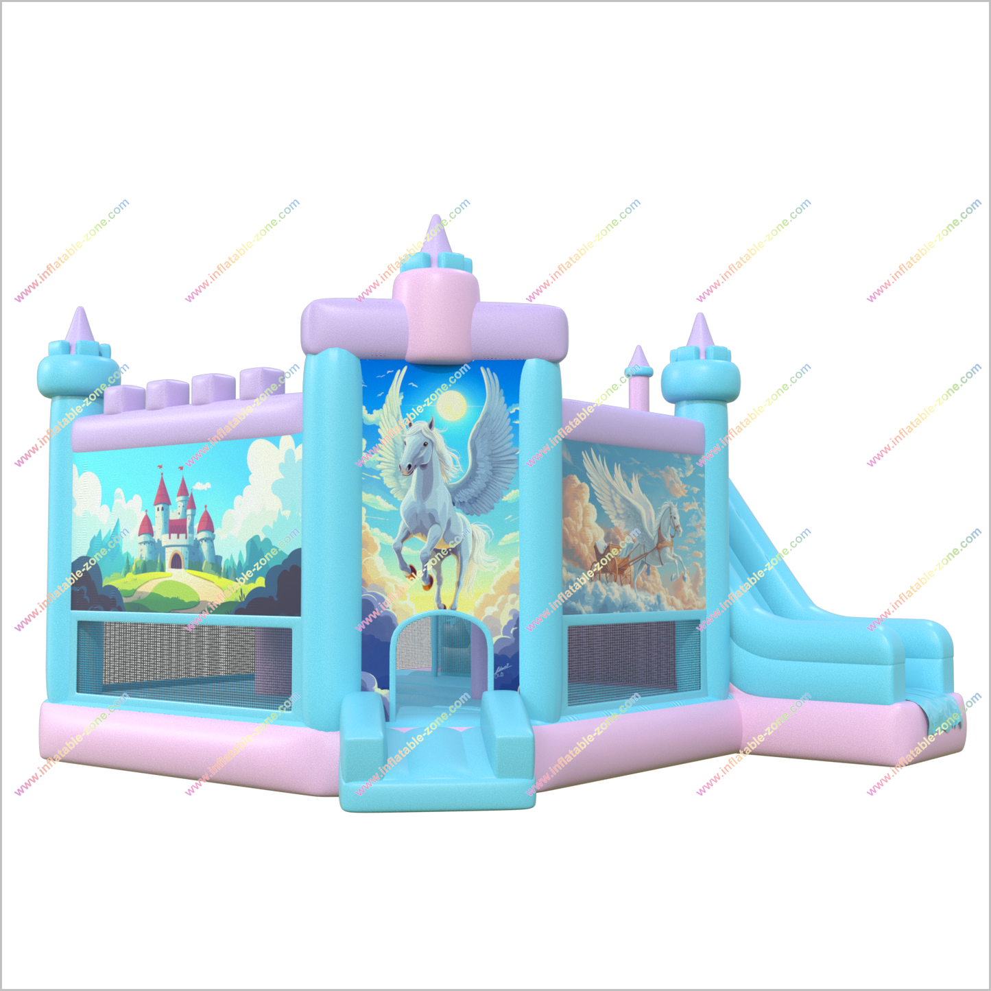 Flying Pegasus Bounce House Play Area Inflatable Slides Rental Birthday Decoration Combo Bouncy Castle For Childrens Parties
