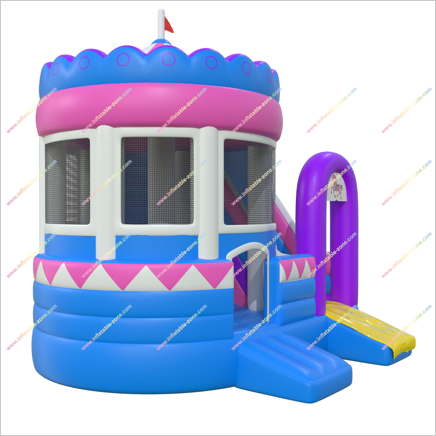 Inflatable Carousel Bounce House And Slide Combo Near Me Outdoor Inflatable Play Area Bouncy Castle Slide Sale