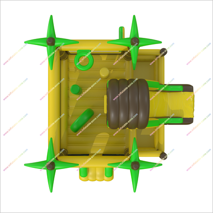 Jungle Adventure Bounce House Double Slide Combo Inflatable Jumping Castle Happy Hop Inflatable Slides Rentals Near Me