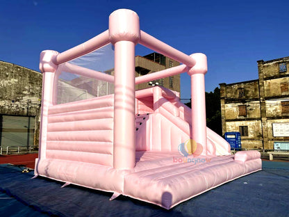Large Pink Bounce House Safe and Fun Inflatable Perfect for Kids' Parties and Events