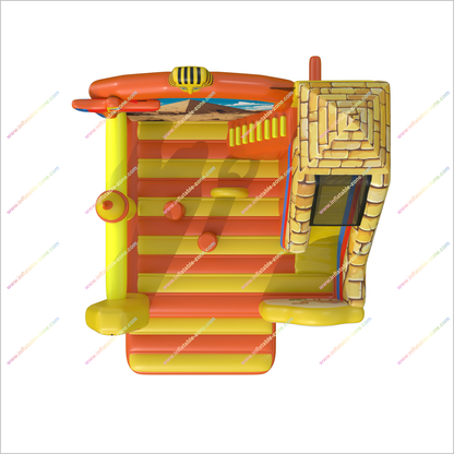 Ancient Egypt Commercial Inflatable Castle Feature Pyramid Jumping House With Slide Combo Bouncers For Rent - Inflatable-Zone